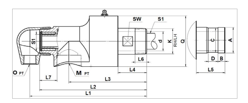【JFW 2001】15A-80A 雙向內(nèi)管固定式 旋轉(zhuǎn)接頭規(guī)格尺寸圖